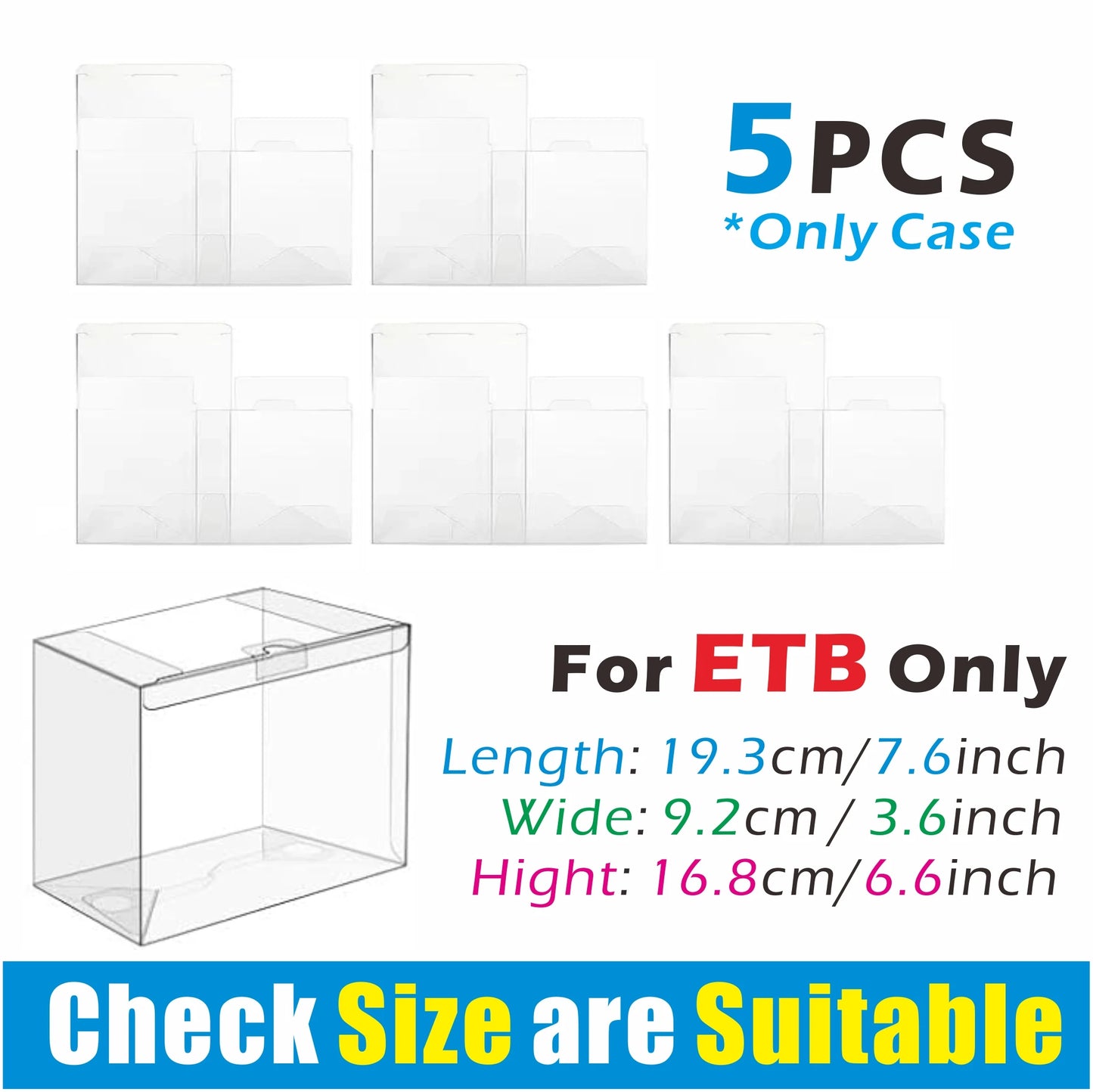 Protections PET Transparentes pour Elite Trainer Box Pokémon - Pack 5 ou 10 Étuis 0,45mm