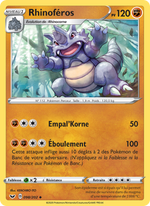 Rhinoféros 98/216 Pokémon Épée et Bouclier
