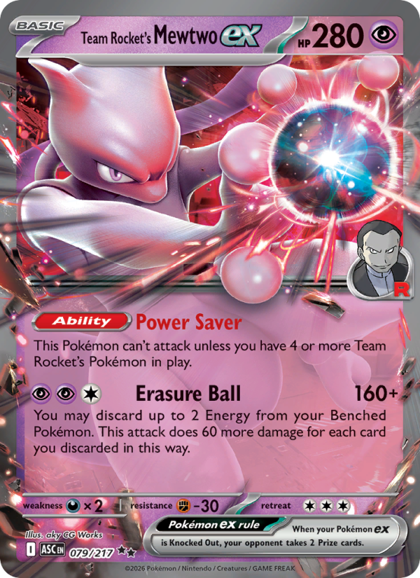 Mewtwo-ex de la Team Rocket 079/295 — Pokémon Héros Transcendants (ME2.5)