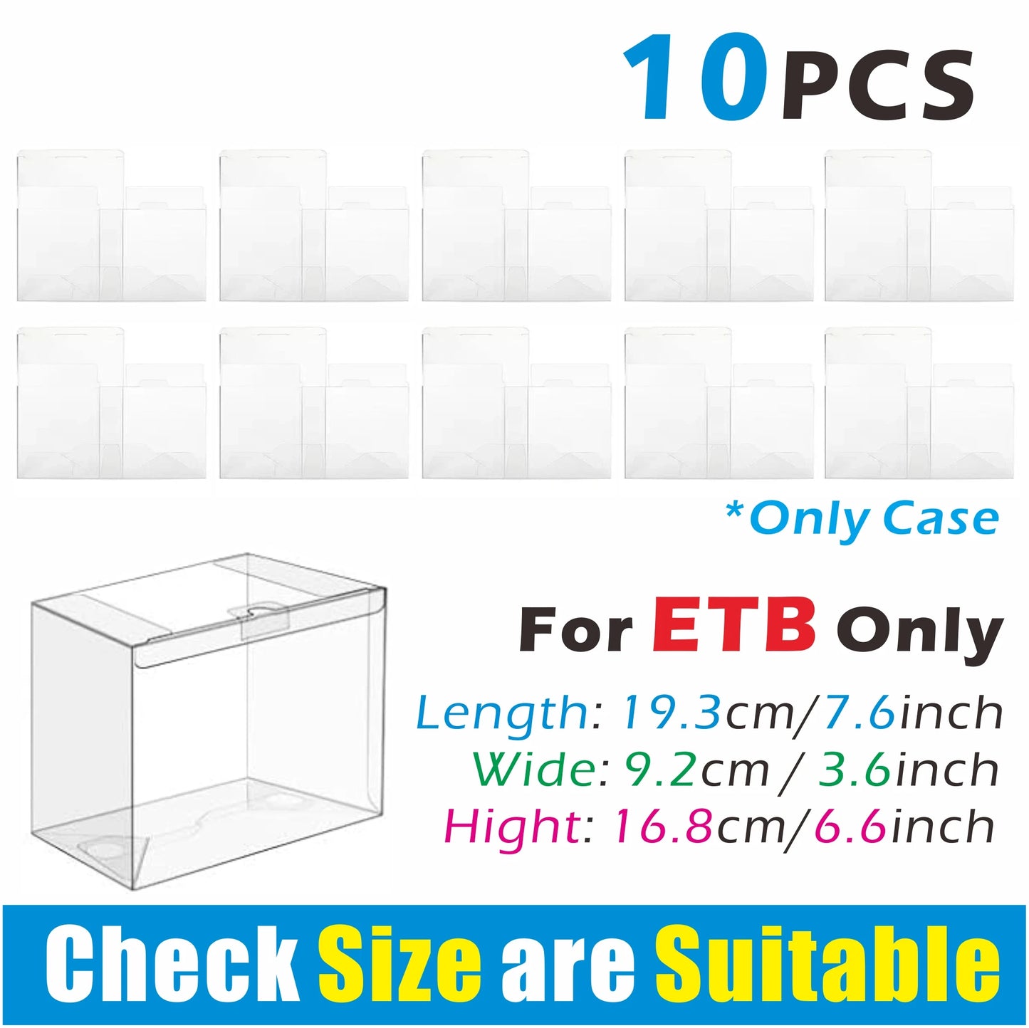 Protections PET Transparentes pour Elite Trainer Box Pokémon - Pack 5 ou 10 Étuis 0,45mm