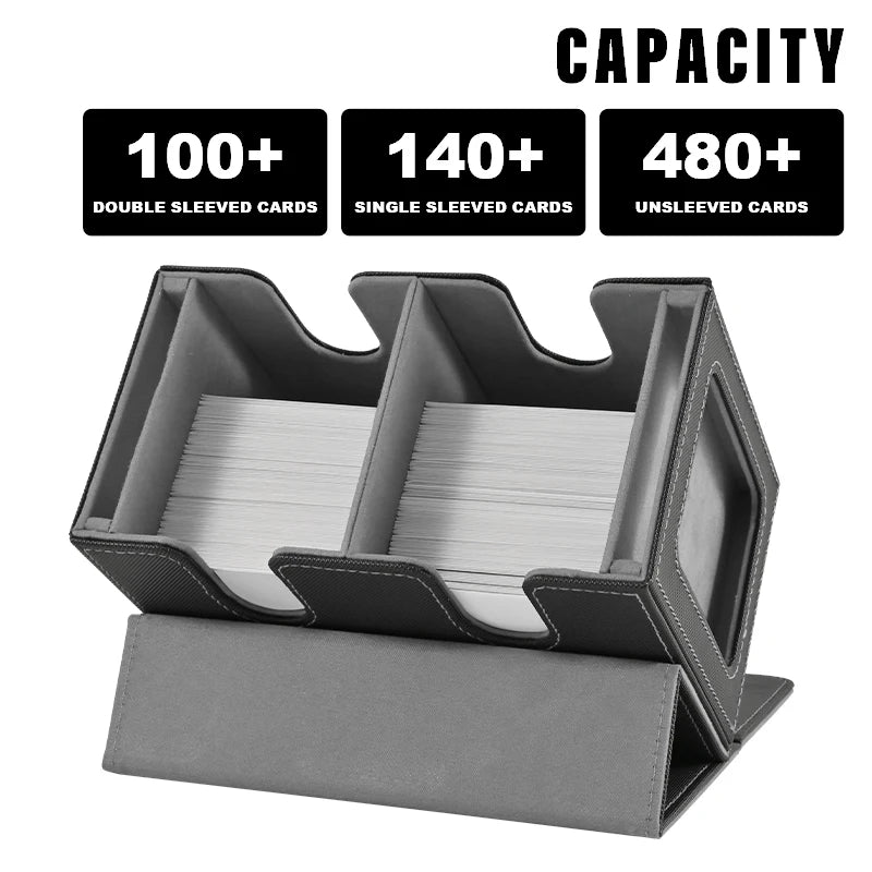 Deck Box Double avec Display Commander - Boîte de Rangement 140+ Cartes pour TCG, Magic, Pokémon