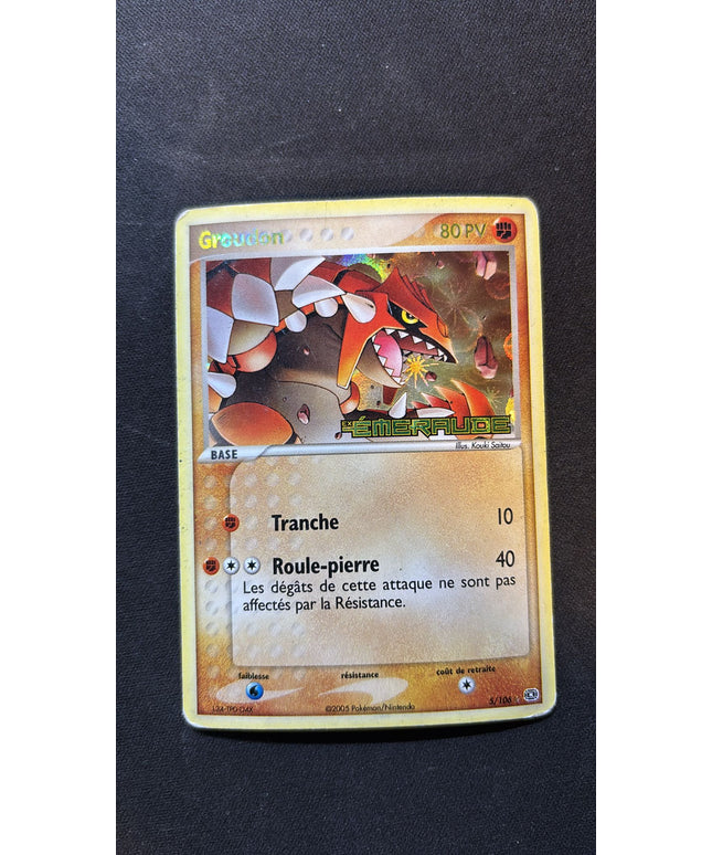 Carte Pokémon : Groudon 5/106 Reverse Ex Emeraude Française