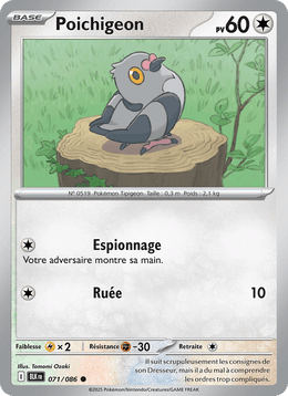 Poichigeon 071/172 Pokémon Foudre Noire (BLK)