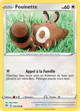 Fouinette 135/201 Pokémon Ténèbres Embrasées