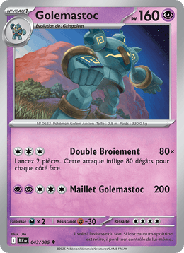 Golemastoc 043/172 Pokémon Foudre Noire (BLK)