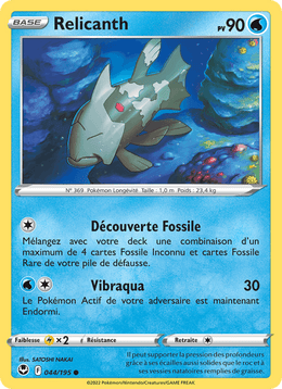 Relicanth 044/215 Pokémon Tempête Argentée (SIT)
