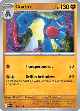 Coatox 115/279 Pokémon Évolutions à Paldea (EV02)