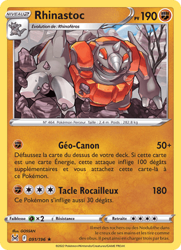 Rhinastoc 091/217 Pokémon Origine Perdue (LOR)