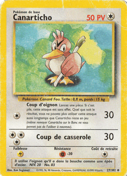 Canarticho 27/102 Pokémon Set de Base (BS)