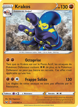 Krakos 113/216 Pokémon Épée et Bouclier