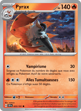 Pyrax 025/252 Pokémon Étincelles Déferlantes (EV08)