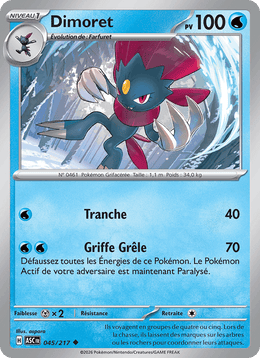 Dimoret 045/295 Pokémon Héros Transcendants (ME2.5)
