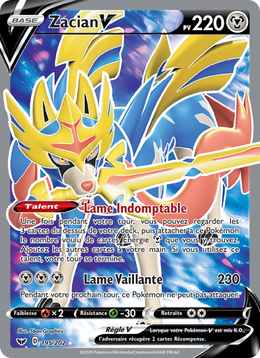 Zacian V 195/216 Pokémon Épée et Bouclier