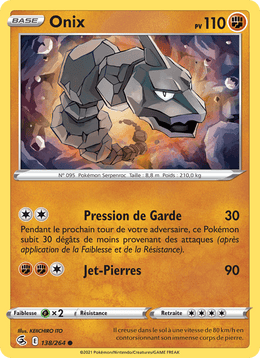 Onix 138/284 Pokémon Poing de Fusion (FST)