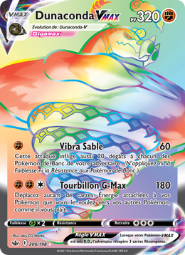 Dunaconda VMAX 206/233 — Pokémon Règne de Glace (CRE)