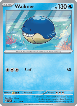 Wailmer 040/190 Pokémon Aventures Ensemble (EV09)