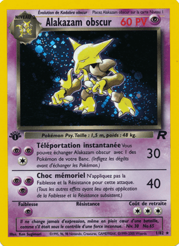 Alakazam obscur 1/83 Pokémon Team Rocket (RO)