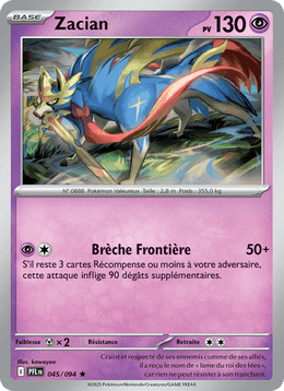 Zacian 045/130 Pokémon Flammes Fantasmagoriques (ME02)