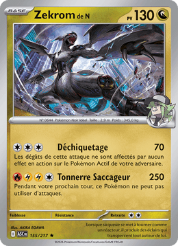 Zekrom de N 155/295 Pokémon Héros Transcendants (ME2.5)