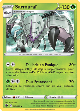 Sarmuraï 18/201 Pokémon Ténèbres Embrasées