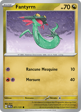 Fantyrm 071/180 Pokémon Évolutions Prismatiques (EV8.5)