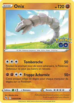 Onix 036/88 Pokémon Pokémon GO