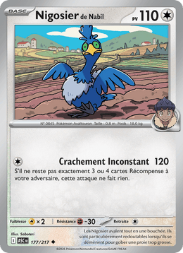 Nigosier de Nabil 177/295 Pokémon Héros Transcendants (ME2.5)