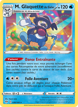 M. Glaquette de Galar 36/201 Pokémon Ténèbres Embrasées