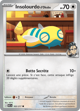 Insolourdo d'Okuba 163/295 Pokémon Héros Transcendants (ME2.5)