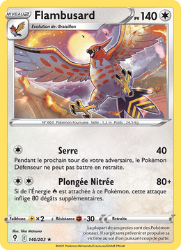 Flambusard 140/237 Pokémon Évolution Céleste (EVS)