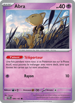 Abra 080/226 Pokémon Mascarade Crépusculaire (EV06)