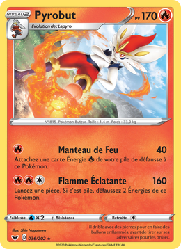 Pyrobut 36/216 Pokémon Épée et Bouclier