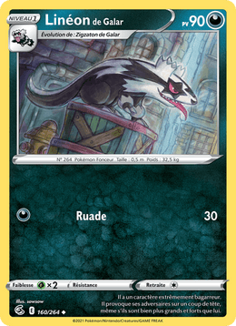 Linéon de Galar 160/284 Pokémon Poing de Fusion (FST)