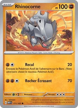 Rhinocorne 111/207 Pokémon 151 (MEW)