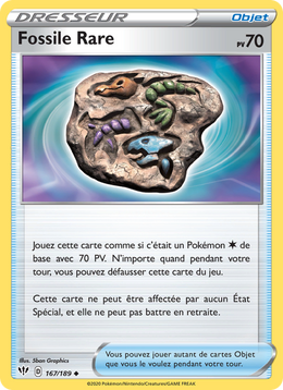 Fossile Rare 167/201 Pokémon Ténèbres Embrasées