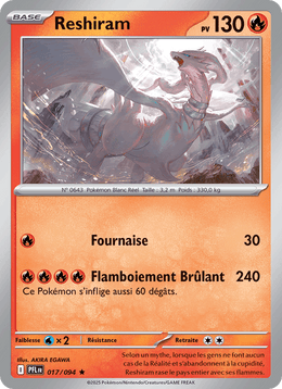 Reshiram 017/130 Pokémon Flammes Fantasmagoriques (ME02)