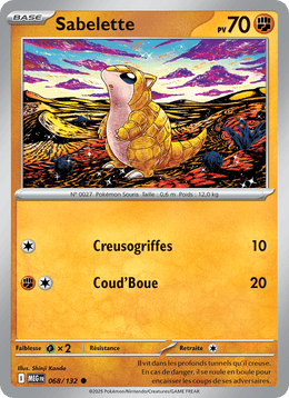 Sabelette 068/188 Pokémon Méga-Évolution (ME01)