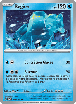 Regice 042/190 Pokémon Aventures Ensemble (EV09)