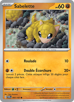 Sabelette 097/226 Pokémon Mascarade Crépusculaire (EV06)