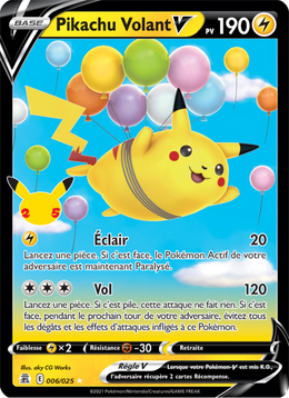 Pikachu Volant V 6/50 Pokémon Célébrations