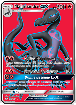 Malamandre GX 132/169 — Pokémon Ombres Ardentes (BUS)