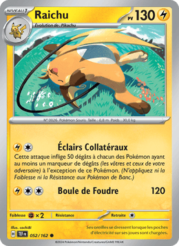 Raichu 052/218 Pokémon Forces Temporelles (EV05)