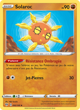 Solaroc 92/201 Pokémon Ténèbres Embrasées