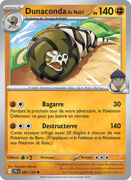 Dunaconda de Nabil 087/190 Pokémon Aventures Ensemble (EV09)
