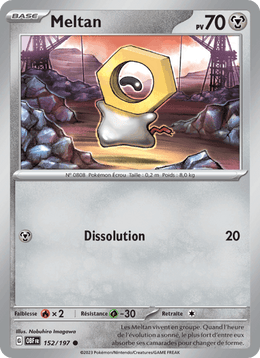 Meltan 152/230 Pokémon Flammes Obsidiennes (EV03)
