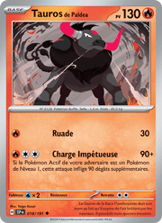 Tauros de Paldea 018/252 Pokémon Étincelles Déferlantes (EV08)