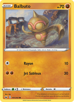 Balbuto 101/216 Pokémon Épée et Bouclier