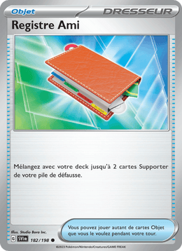 Registre Ami 182/258 Pokémon Écarlate et Violet (EV01)