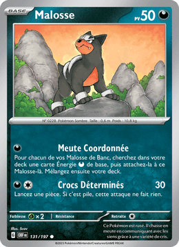 Malosse 131/230 Pokémon Flammes Obsidiennes (EV03)