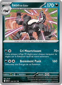 Ixon de Galar 132/295 Pokémon Héros Transcendants (ME2.5)